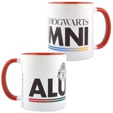 HARRY POTTER United Labels Harry Potter Tasse 320 ml, Hogwarts Alumni, Weiß Rot, Kaffeebecher aus Porzellan, Kaffeetasse, Fanartikel