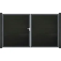 GROJA Gartentor 300 x 180 cm Schwarz/Aluminium