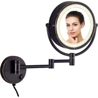 DOWRY LED Kosmetikspiegel Wandmontage Mit Stecker,Vergrößerungsspiegel Mit Licht