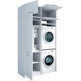 laundreezy Mehrzweckschrank-Set 128 x 238 x 68 cm Weiß
