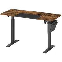 Songmics Höhenverstellbarer Schreibtisch 140 x 60 cm Vintagebraun/Mattschwarz