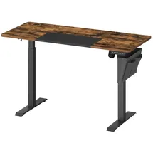 Songmics Höhenverstellbarer Schreibtisch 140 x 60 cm Vintagebraun/Mattschwarz