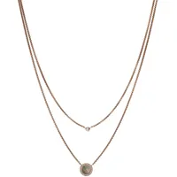 Fossil Damen Kette Edelstahl Perlmutt One Size 87552225 Ketten