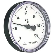 Afriso Bimetall-Thermometer 0-120 Grad Gehäuse 63mm Schaft 40mm 1/2 Zoll Anschluss