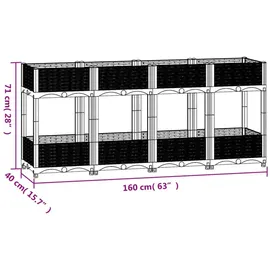 vidaXL Hochbeet Polypropylen 160 x 40 x 71 cm