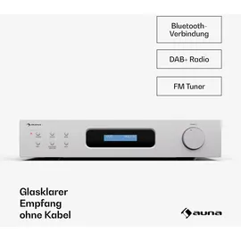 Auna Art22 Amplifier DAB+ Radio – 2x60 W, Optische & Koaxiale Eingänge, FM-Tuner, CD/DVD-Wiedergabe, Fernbedienung...