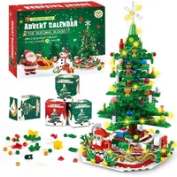 LuxusKollektion Adventskalender 2024 Kinder Weihnachtsbaum Bauspielzeug LED 701 Pcs