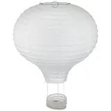 Rayher 87192102 Papierlampion Heißluftballon, 30cm ø40cm, m. Metallgestell, weiß