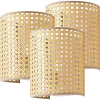 [lux.pro] Wandleuchte Ascot 3er Set Rattanoptik