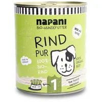 Napani Bio-Dosenfutter für Hunde, Rind pur 800 g