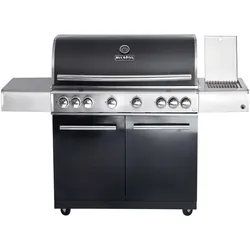 CHEF XL Paket E- Basis black, 6 Brenner, Backburner, Seitenkocher, AIR SYSTEM, B...