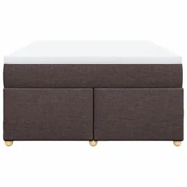 vidaXL Boxspringbett mit Matratze Dunkelbraun 140x200 cm Stoff