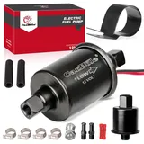 CarBole Universal Elektrisch Kraftstoffpumpe 12V,Benzinpumpe 5-9 PSI mit Kraftstofffilter,Dieselpumpe,für Benzin und Diesel,mit Reines Kupfer,Hochwertige Leiterplatte (Schwarz)