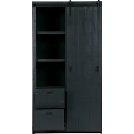 Woood Vitrine 230 x 122 x 37 cm Schwarz