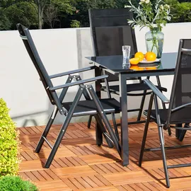 CASARIA Bern Gartenstuhl 60 x 65 x 111 cm anthrazit klappbar 2 St.