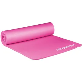 Relaxdays 2 x Yogamatte, 1 cm dick, für Pilates, Fitness, gelenkschonend, mit Tragegurt, Gymnastikmatte 60 x 180 cm, pink
