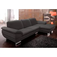 Calia Italia Ecksofa »Glamour, italienisches Designsofa, tollem Sitzkomfort zum Entspannen«, mit tollem Lederbezug und Designfuß, L-Form braun