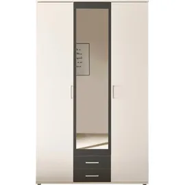 Pol-Power Drehtürenschrank Hanau 120 x 196 x 54 cm Weiß/Graphit