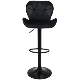 ML-Design Barhocker 2er Set Schwarz, Gepolsterter Barstuhl mit Rückenlehne und Fußstütze, höhenverstellbar 59-79 cm, Esszimmer, Barmöbel, Barhocker