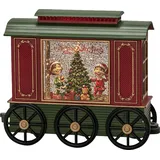 Konstsmide LED Wasserlaterne Wagon mit 5 Std. Timer Weihnachtsbeleuchtung, Rot / Grün, Warm Weiß