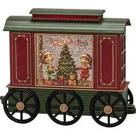 Konstsmide LED Wasserlaterne Wagon mit 5 Std. Timer Weihnachtsbeleuchtung, Rot / Grün, Warm Weiß