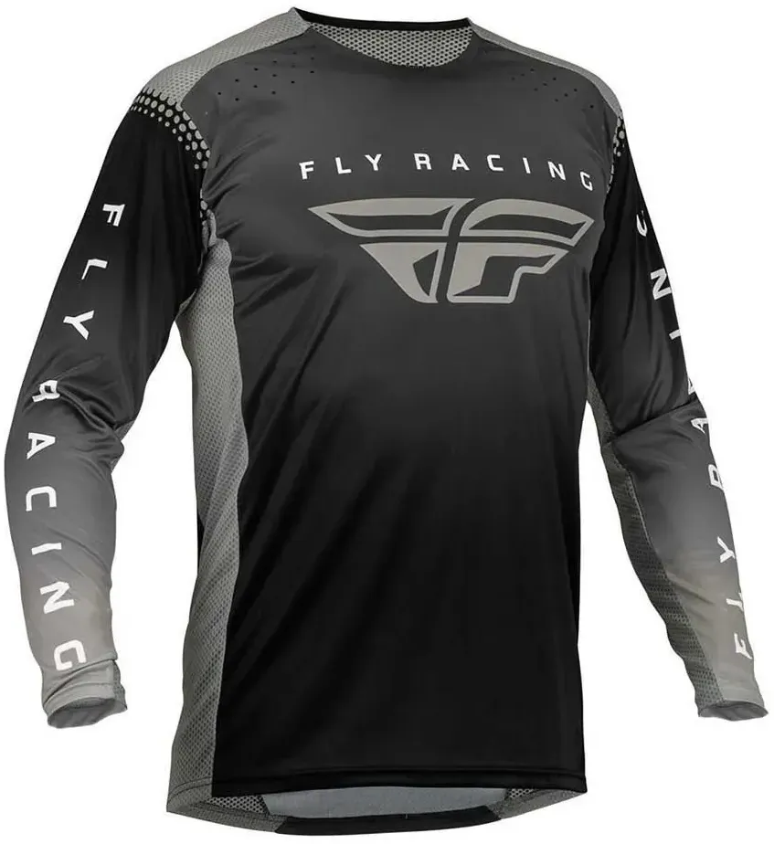 Fly Racing Mx Lite Langarm-trikot - Black / Anthracite / Grey - 2XL