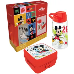 Sandwichbox und Trinkflaschenset Disney Mickey Mouse Fun