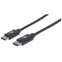Manhattan USB-Kabel USB 3.2 Gen2 (USB 3.1 Gen2) USB-C® Stecker, USB-C® Stecker 0.50 m Schwarz