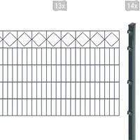 Arvotec Doppelstabmattenzaun "EXCLUSIVE 100 zum Einbetonieren "Karo" mit Zierleiste" Zaunelemente Zaunhöhe 100 cm, Zaunlänge 2 - 60 m Gr. H/L: 100cm x 26 m, Pfosten: 14 St., grau (anthrazit)