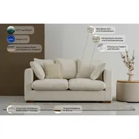 2-Sitzer GUIDO MARIA KRETSCHMER HOME & LIVING "Pantin" Sofas Gr. B/H/T: 175cm x 80cm x 113cm, Samt, beige (cream) extra weich und kuschelig, Füllung mit Federn Daunen