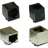 Encitech RJ45-Steckverbinder Buchse, Einbau horizontal Polzahl Sensoren 6P6C Metall
