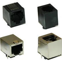 Encitech RJ45-Steckverbinder Buchse, Einbau horizontal Polzahl Sensoren 6P6C Metall