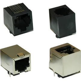 Encitech RJ45-Steckverbinder Buchse, Einbau horizontal Polzahl Sensoren 6P6C Metall