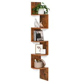 VASAGLE Eckregal 20 x 20 x 126 cm Braun