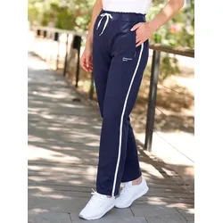 Sweathose CATAMARAN, Damen, Gr. 26/27, Kurzgrößen, blau (marine, weiß), 50% Baumwolle, 50% Polyester, unifarben, lang, Hosen