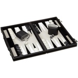 Philos Backgammon medium Kunstleder grau