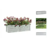 vidaXL Garten-Hochbeet 160x40x45 cm Verzinkter Stahl Silber