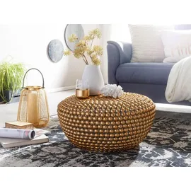 KADIMA DESIGN Beistelltisch BIFERNO: Orientalisches Design, goldfarbenes Aluminium, abgerundete Form, verschiedene Größen.