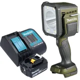 Makita, Arbeitsleuchte, DML 812 SM1 Akku Handstrahler 18 V 1250 lm LED Olive Grün Outdoor Adventure Sonderedition + (1250 lm)