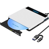 SOMDARHK Externes Blu Ray Laufwerk Extern USB 3.0, Type-C Bluray Externer CD DVD Brenner mit SD/TF Slot & 2 USB, Tragbar BD Externe Blu-ray Laufwerk für Laptop PC Mac MacBook Windows 11/10