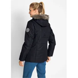 bonprix Winterjacke mit 2-in-1 Optik, mit integriertem Fleeceeinsatz, Slim fit Passform schwarz L (46)