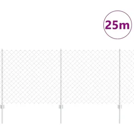 vidaXL Zaun 25 x 1 m Silber/Verzinkt