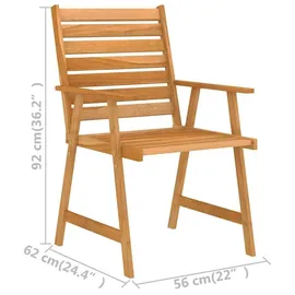 vidaXL Garten-Set Massivholz Akazie 3057844 5-tlg. natur