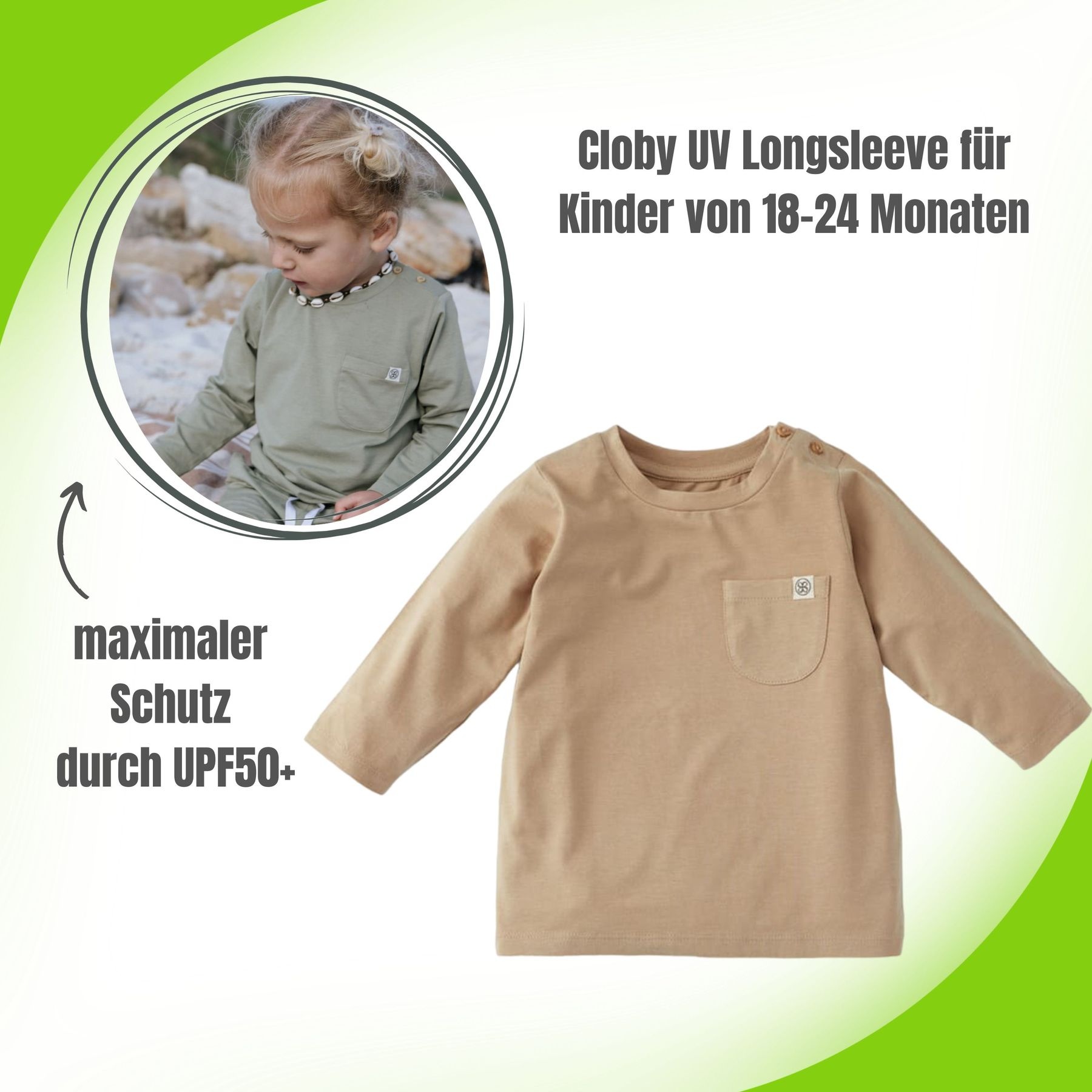 Cloby UV Longsleeve / UV - Shirt - Größe: 18 - 24 Monate (86-92), Cloby Farben: Peachy Summer