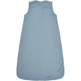 Sterntaler Schlafsack 110 cm Dino Rexi - Kinder und Baby Schlafsack unwattiert aus Musselin mit 2-Wege-Reißverschluss und seitlicher Kabelöffnung, mit Feinfrottee Futter, TOG 1,0 - blau