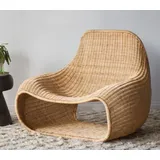 Casa Padrino Luxus Garten Sessel Naturfarben 104 x 89 x H. 85 cm - Rattan Sessel - Rattan Möbel - Garten & Terrassen Möbel - Luxus Qualität - Ma...