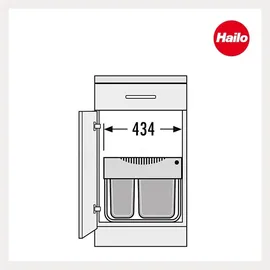 HAILO Abfallsammler 18 l Dunkelgrau