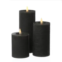 MARELIDA LED Kerzenset LINA 3er Set grau