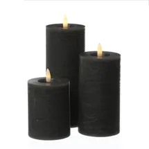 MARELIDA LED Kerzenset LINA 3er Set grau