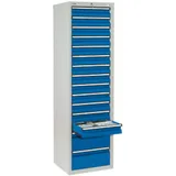 stumpf metall Stumpf Schubladenschrank Serie STS 410, 15 Schubladen enzianblau (13x100, 2x200mm)